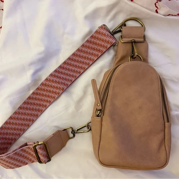 Urban Originals by Anthropologie Pink and Taupe Slingbag - Picture 1 of 6